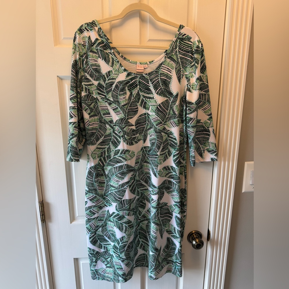 Persifor Green Leaf Print Kilpatrick Dress